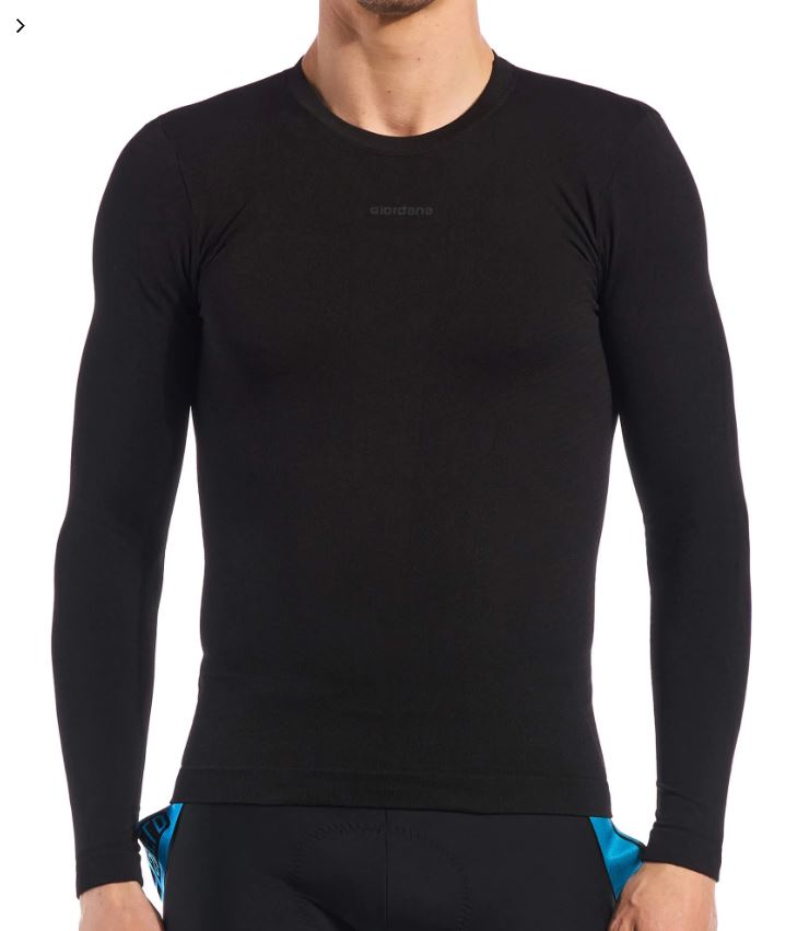 Giordana Unisex Heavyweight Knitted Long Sleeve Base Layer - Black